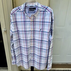NAUTICA. Purple/Red/White Striped Shirt. Long sleeves.S-XL. Classic Fit.…